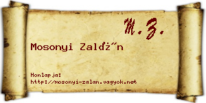 Mosonyi Zalán névjegykártya