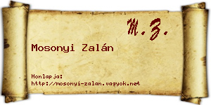 Mosonyi Zalán névjegykártya